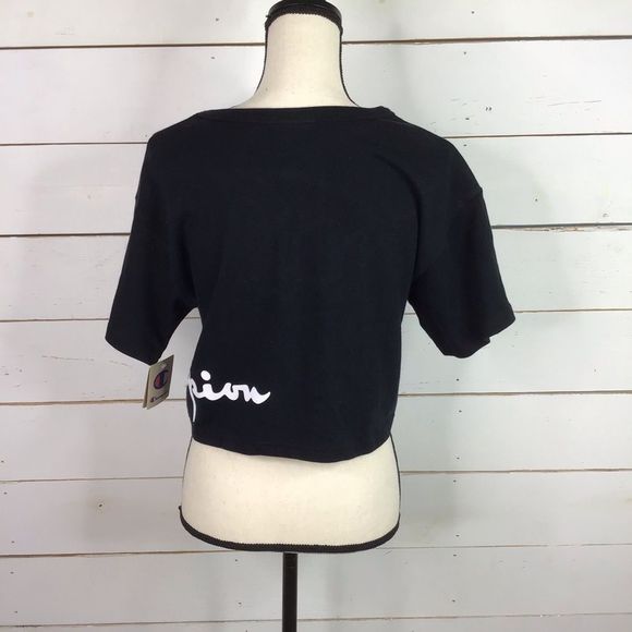 New Champion Heritage Script Logo Cropped T Shirt - Picture 3 of 7